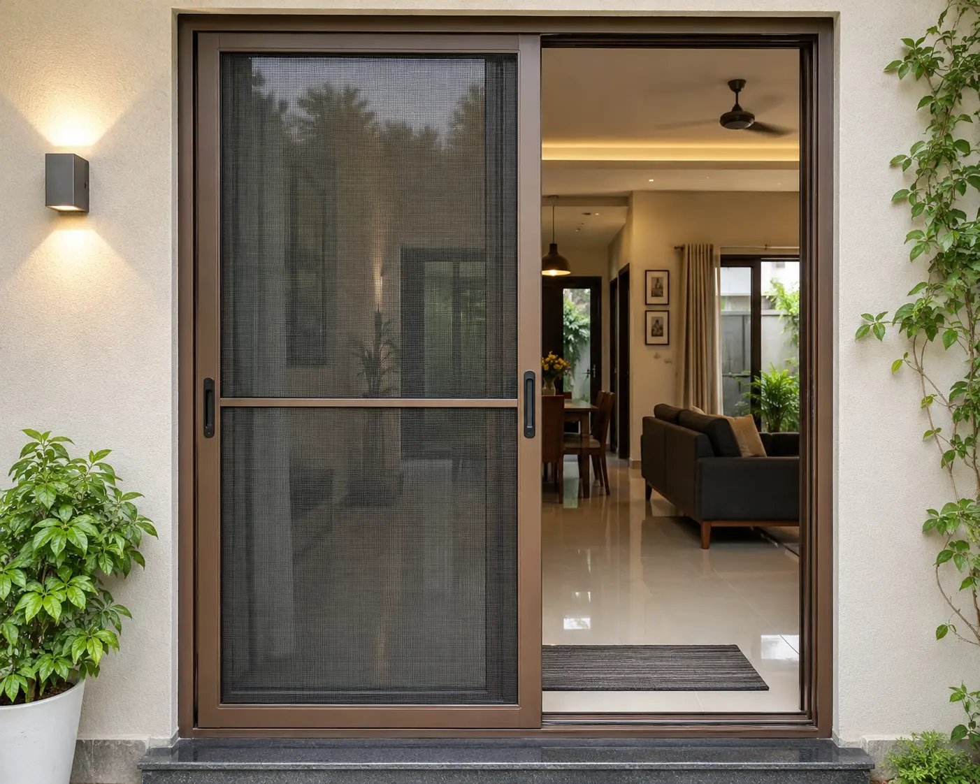 Best Mosquito Mesh Doors in Hyderabad - sliding and pleated mesh doors for home entrances
